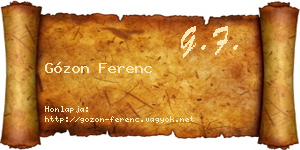 Gózon Ferenc névjegykártya