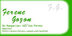 ferenc gozon business card